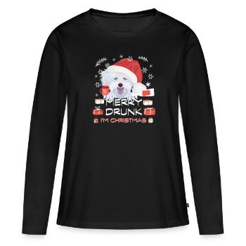 Malteser Weihnachtsmarkt - Frauen Premium Bio Langarmshirt - Schwarz - Vorne - Julia (174cm)