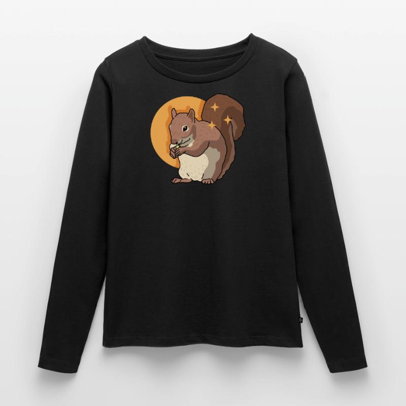 Süßes Eichhörnchen Grauhörnchen Geschenk Frauen Premium Bio Langarmshirt