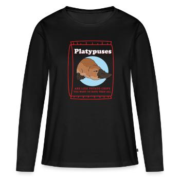 Ornithorynque Cadeau Ornithorynque - T-shirt manches longues Premium bio Femme - noir - Devant - Julia (174cm)