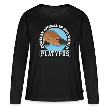 Ornithorynque Cadeau Ornithorynque - T-shirt manches longues Premium bio Femme - noir - Devant - Julia (174cm)