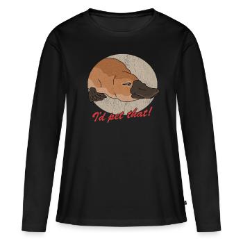 Ornithorynque Cadeau Ornithorynque - T-shirt manches longues Premium bio Femme - noir - Devant - Julia (174cm)