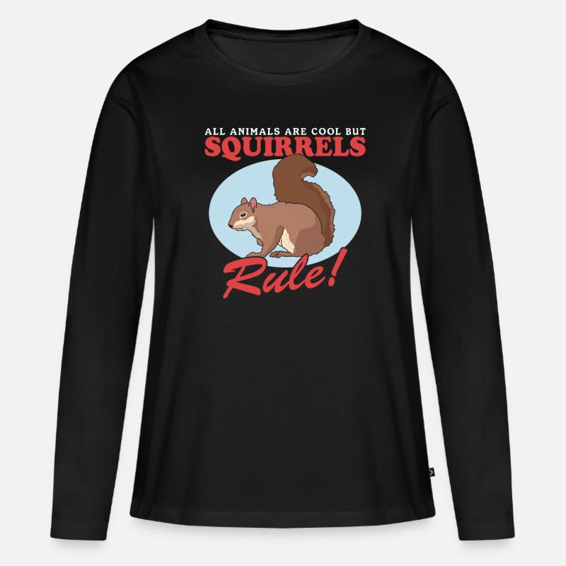 Cute Squirrel Squirrel Gray Squirrel Gift - Women's Premium Organic Long Sleeve Shirt - black