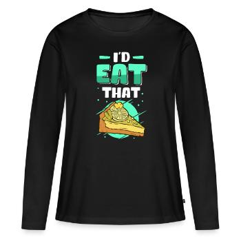 Tarte au citron vert Gâteau au citron cadeau - T-shirt manches longues Premium bio Femme - noir - Devant - Julia (174cm)