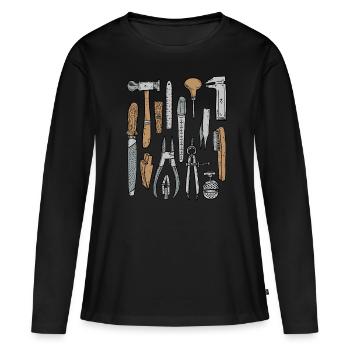 Goldsmith's Tool - Women's Premium Organic Long Sleeve Shirt - black - Front - Julia (174cm)