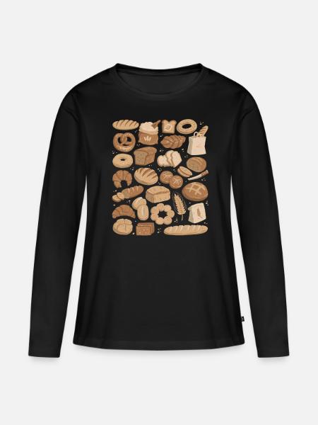 Brot - Frauen Premium Bio Langarmshirt - Schwarz