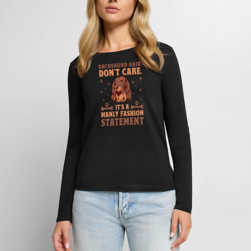 Les cheveux de teckel ne s’en soucient pas, c’est une déclaration de mode T-shirt manches longues Premium bio Femme