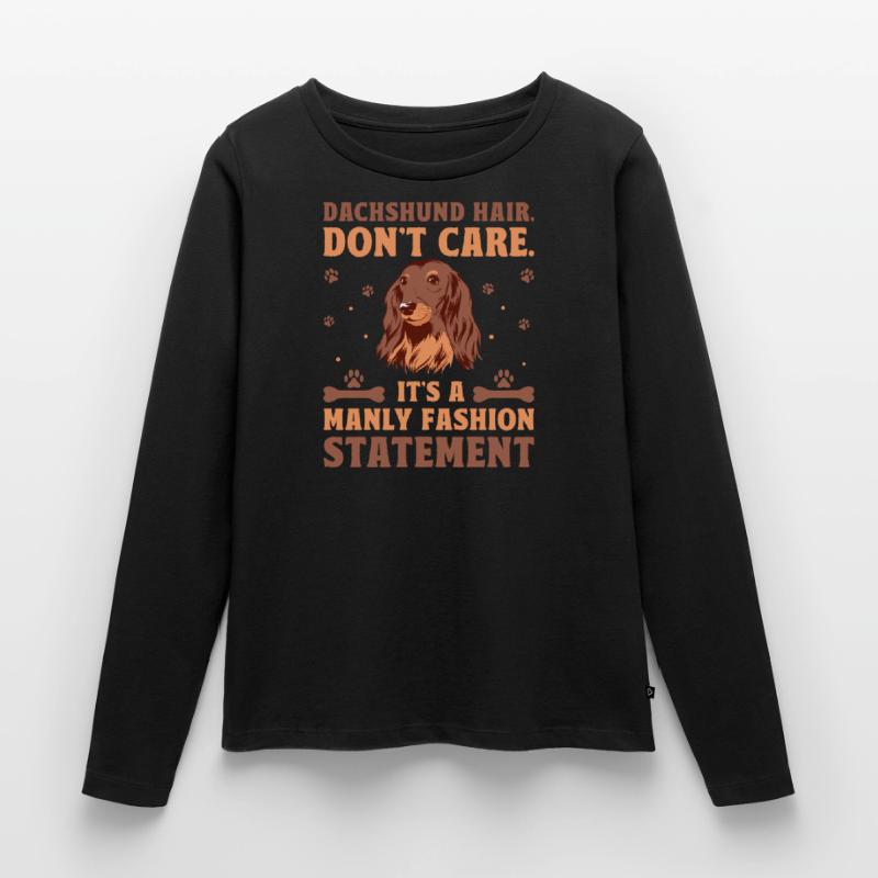 Les cheveux de teckel ne s’en soucient pas, c’est une déclaration de mode T-shirt manches longues Premium bio Femme