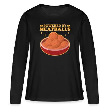 Boulettes de viande Boulettes de viande Boulettes de viande Cadeaux - T-shirt manches longues Premium bio Femme - noir - Devant - Julia (174cm)