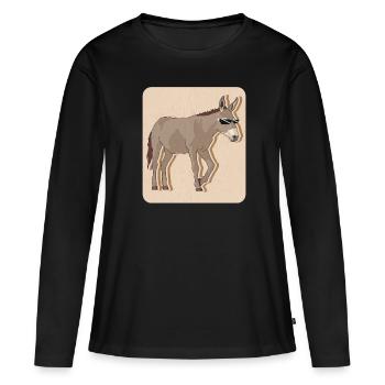 Âne propriétaire âne âne amoureux cadeau d’âne - T-shirt manches longues Premium bio Femme - noir - Devant - Julia (174cm)