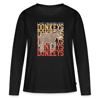 Âne propriétaire âne âne âne cadeau amoureux - T-shirt manches longues Premium bio Femme - noir - Devant - Julia (174cm)
