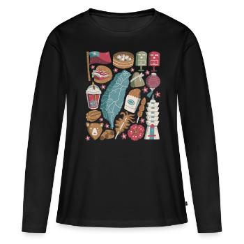 Taiwan - Women's Premium Organic Long Sleeve Shirt - black - Front - Julia (174cm)