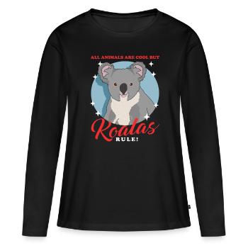 Koala Koalas Koala Ours Koala Cadeau Koala Ours Koala - T-shirt manches longues Premium bio Femme - noir - Devant - Julia (174cm)
