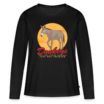 Âne propriétaire âne âne amoureux cadeau d’âne - T-shirt manches longues Premium bio Femme - noir - Devant - Julia (174cm)