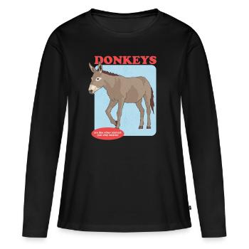 Âne propriétaire âne âne âne cadeau amoureux - T-shirt manches longues Premium bio Femme - noir - Devant - Julia (174cm)