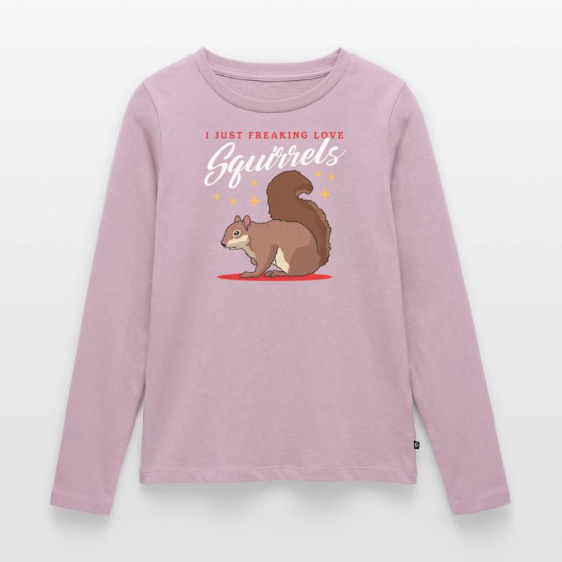 Süßes Eichhörnchen Hörnchen Grauhörnchen Geschenk Frauen Premium Bio Langarmshirt