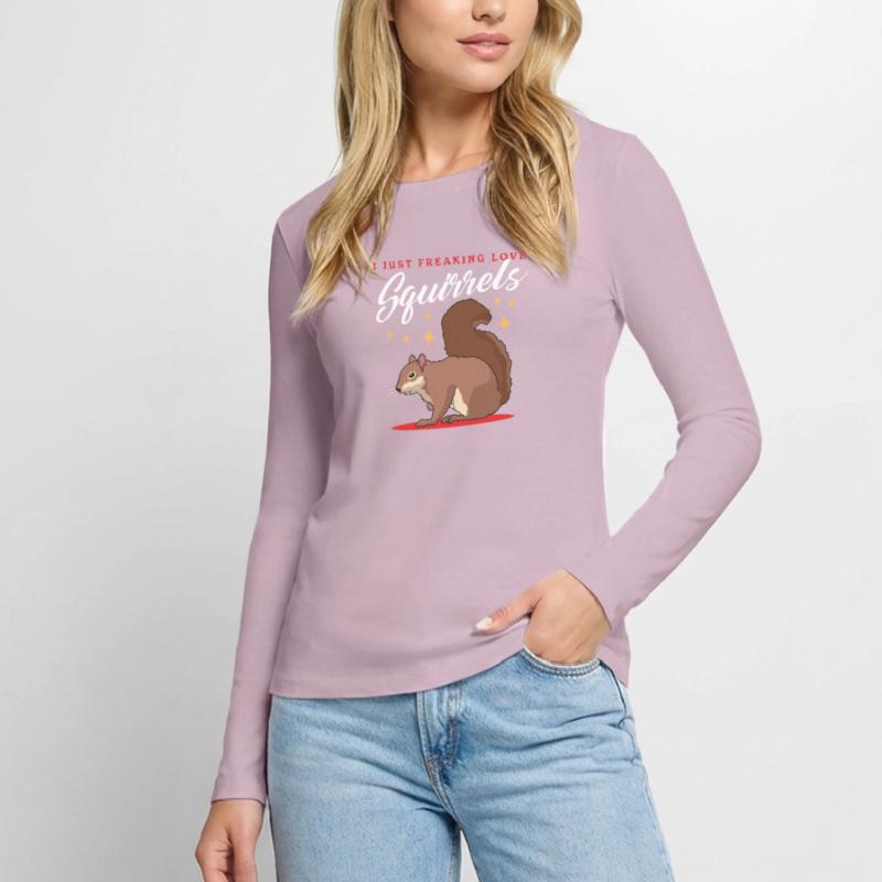 Süßes Eichhörnchen Hörnchen Grauhörnchen Geschenk Frauen Premium Bio Langarmshirt