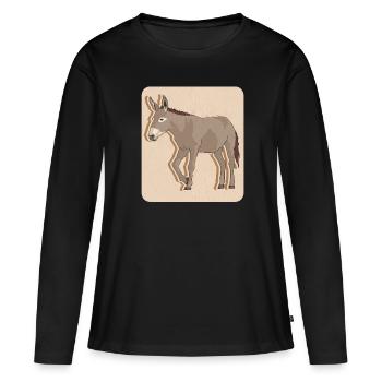 Âne propriétaire âne âne âne cadeau amoureux - T-shirt manches longues Premium bio Femme - noir - Devant - Julia (174cm)