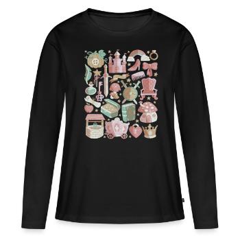 Fairy Tale Doodles Fantasy Magic Fairy Tale Book - Women's Premium Organic Long Sleeve Shirt - black - Front - Julia (174cm)