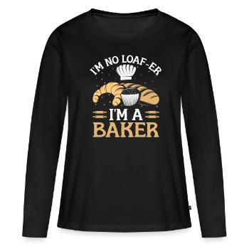 Boulangerie Boulangerie Pâtisserie Confiserie Boulanger Confiserie - T-shirt manches longues Premium bio Femme - noir - Devant - Julia (174cm)