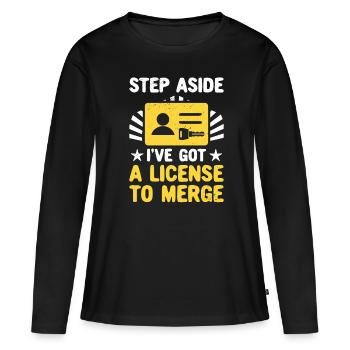 Permis de conduire passé Nouveau permis de conduire S - T-shirt manches longues Premium bio Femme - noir - Devant - Julia (174cm)