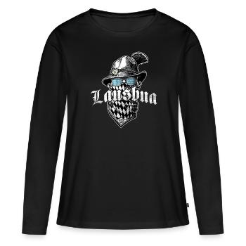 Lausbua T-shirt Chemise traditionnelle homme Chemise traditionnelle - T-shirt manches longues Premium bio Femme - noir - Devant - Julia (174cm)