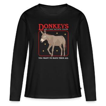 Âne propriétaire âne âne âne cadeau amoureux - T-shirt manches longues Premium bio Femme - noir - Devant - Julia (174cm)