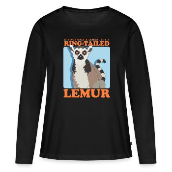 Lemur Ringed Tail Ringed Lemur Gift - Women's Premium Organic Long Sleeve Shirt - black - Front - Julia (174cm)