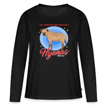 Hyène tachetée Hyène Hyène Cadeau - T-shirt manches longues Premium bio Femme - noir - Devant - Julia (174cm)