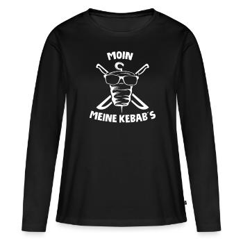 MOIN MEINE KEBABS - Döner Kebab Spruch - Frauen Premium Bio Langarmshirt - Schwarz - Vorne - Julia (174cm)