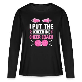 Cheerleading Coach Cheer Coach Cheerleader Cheer T - Frauen Premium Bio Langarmshirt - Schwarz - Vorne - Julia (174cm)