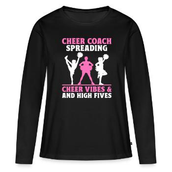 Cheerleading Coach Cheer Coach Cheerleader Cheer T - Frauen Premium Bio Langarmshirt - Schwarz - Vorne - Julia (174cm)