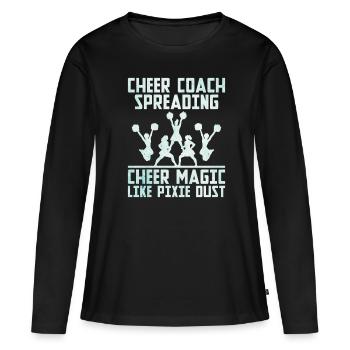 Cheerleading Coach Cheer Coach Cheerleader Cheer T - Frauen Premium Bio Langarmshirt - Schwarz - Vorne - Julia (174cm)