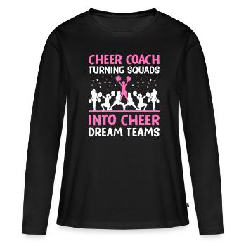 Cheerleading Coach Cheer Coach Cheerleader Cheer T - Frauen Premium Bio Langarmshirt - Schwarz - Vorne - Julia (174cm)