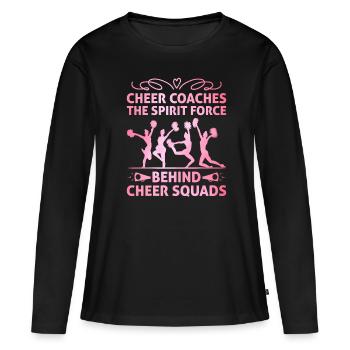 Cheerleading Coach Cheer Coach Cheerleader Cheer T - Frauen Premium Bio Langarmshirt - Schwarz - Vorne - Julia (174cm)