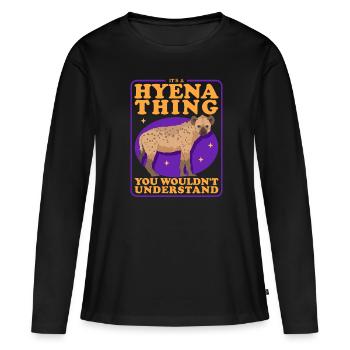 Hyène, hyène tachetée, cadeau hyène - T-shirt manches longues Premium bio Femme - noir - Devant - Julia (174cm)