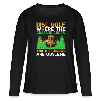 Disc Golf Player Disc Golfer Frisbee Player Par Pu - T-shirt manches longues Premium bio Femme - noir - Devant - Julia (174cm)