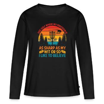 Disc Golf Player Disc Golfer Frisbee Player Par Pu - Women's Premium Organic Long Sleeve Shirt - black - Front - Julia (174cm)
