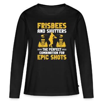 Disc Golf Player Disc Golfer Frisbee Player Par Pu - Frauen Premium Bio Langarmshirt - Schwarz - Vorne - Julia (174cm)