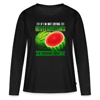 Watermelon Angurie Paste Arbuse Gift - Women's Premium Organic Long Sleeve Shirt - black - Front - Julia (174cm)