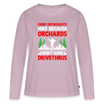 Wanderer, Wandern, Trekking, Outdoor, Natur, Alkohol, Getränk - Frauen Premium Bio Langarmshirt - Altrosa - Vorne - Julia (174cm)