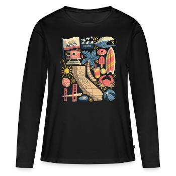 Californie - T-shirt manches longues Premium bio Femme - noir - Devant - Julia (174cm)