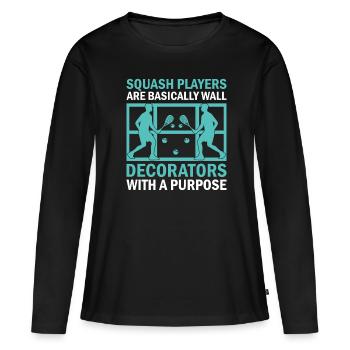 Joueur de squash Joueur de squash Joueur de tennis Raquetball Spor - T-shirt manches longues Premium bio Femme - noir - Devant - Julia (174cm)