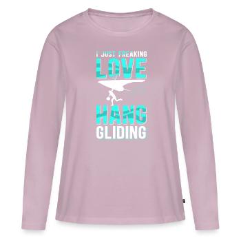 Hang Gliding Hanggliding Hängegleiter Geschenk - Frauen Premium Bio Langarmshirt - Altrosa - Vorne - Julia (174cm)