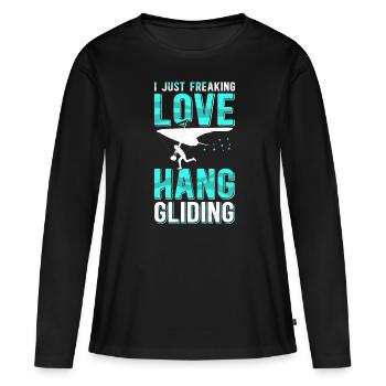 Deltaplane Deltaplane Deltaplane Cadeau - T-shirt manches longues Premium bio Femme - noir - Devant - Julia (174cm)