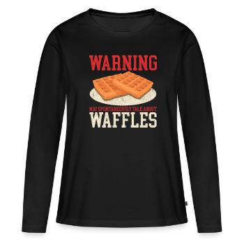 Gaufres Gaufres Lover Gaufre Cadeau - T-shirt manches longues Premium bio Femme - noir - Devant - Julia (174cm)