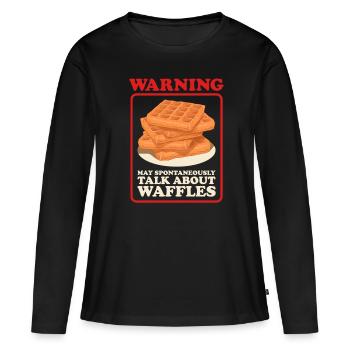Gaufre Gaufre Lover Gaufres Cadeau - T-shirt manches longues Premium bio Femme - noir - Devant - Julia (174cm)