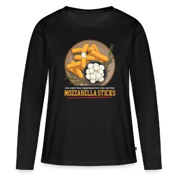 Mozzarella Sticks Käse Mozzarella-Sticks Geschenk - Frauen Premium Bio Langarmshirt - Schwarz - Vorne - Julia (174cm)