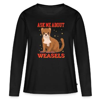 Belette souris belette Hermännchen cadeau - T-shirt manches longues Premium bio Femme - noir - Devant - Julia (174cm)