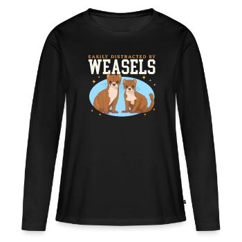 Belette Hermännchen belette naine cadeau - T-shirt manches longues Premium bio Femme - noir - Devant - Julia (174cm)