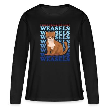 Belette petite belette Hermännchen cadeau - T-shirt manches longues Premium bio Femme - noir - Devant - Julia (174cm)